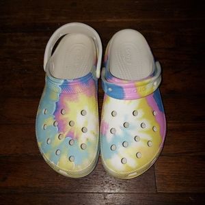 Pre-owned Crocs Platform Tie-Dye Clogs